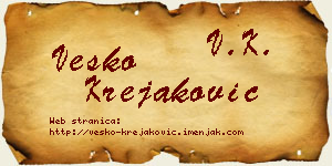 Vesko Krejaković vizit kartica